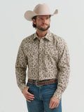 Wrangler Mens 20X Competition Advanced Comfort Long Sleeve Shirt - Classic Fit Tan 112381480