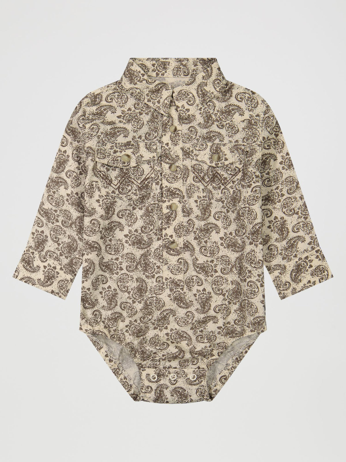 Wrangler Baby Boy Long Sleeve Bodysuit Tan 112381489