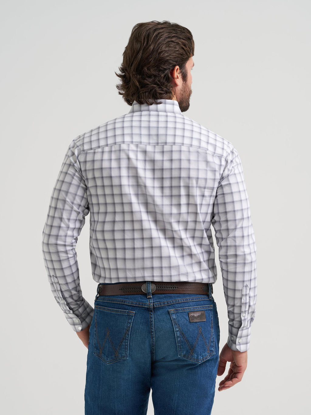 Wrangler Mens X Cody Johnson Long Sleeve Shirt - Classic Fit - Buttons White/Gray - view 3