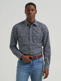 Wrangler Mens Retro Premium Long Sleeve Snap Shirt - Modern Fit Grey 112381531