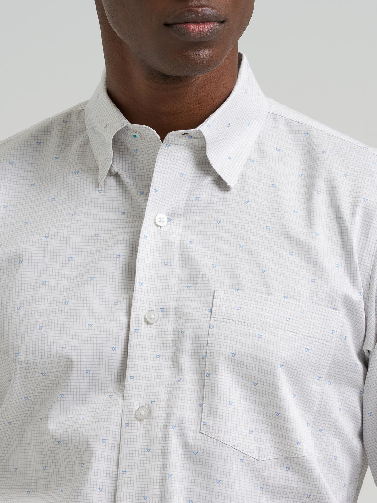 Wrangler Mens X Cody Johnson Long Sleeve Shirt - Classic Fit - Buttons White/Blue - view 4
