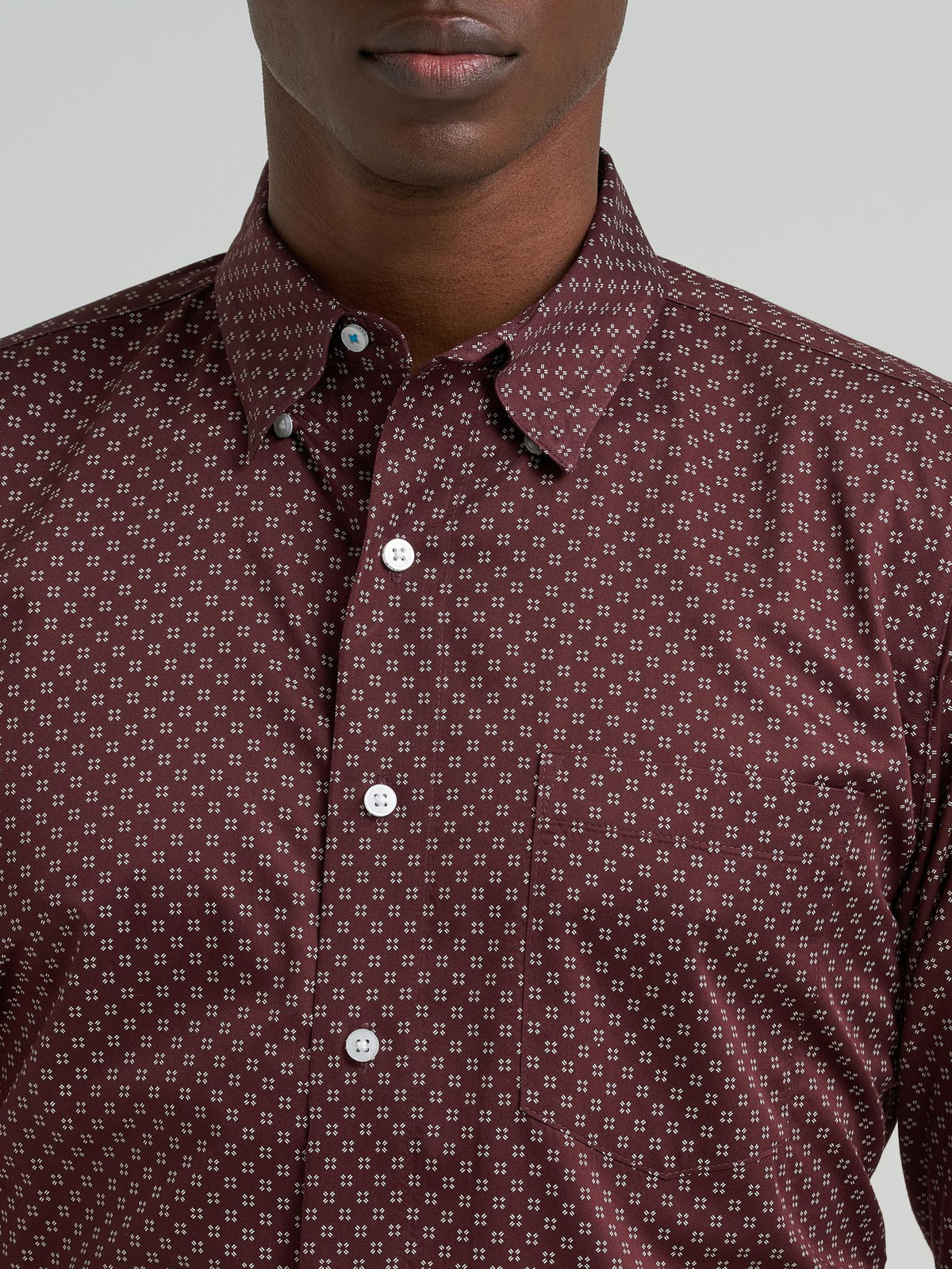 Wrangler Mens X Cody Johnson Long Sleeve Shirt - Classic Fit - Buttons Brown - view 3