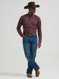 Wrangler Mens X Cody Johnson Long Sleeve Shirt - Classic Fit - Buttons Brown 112381552