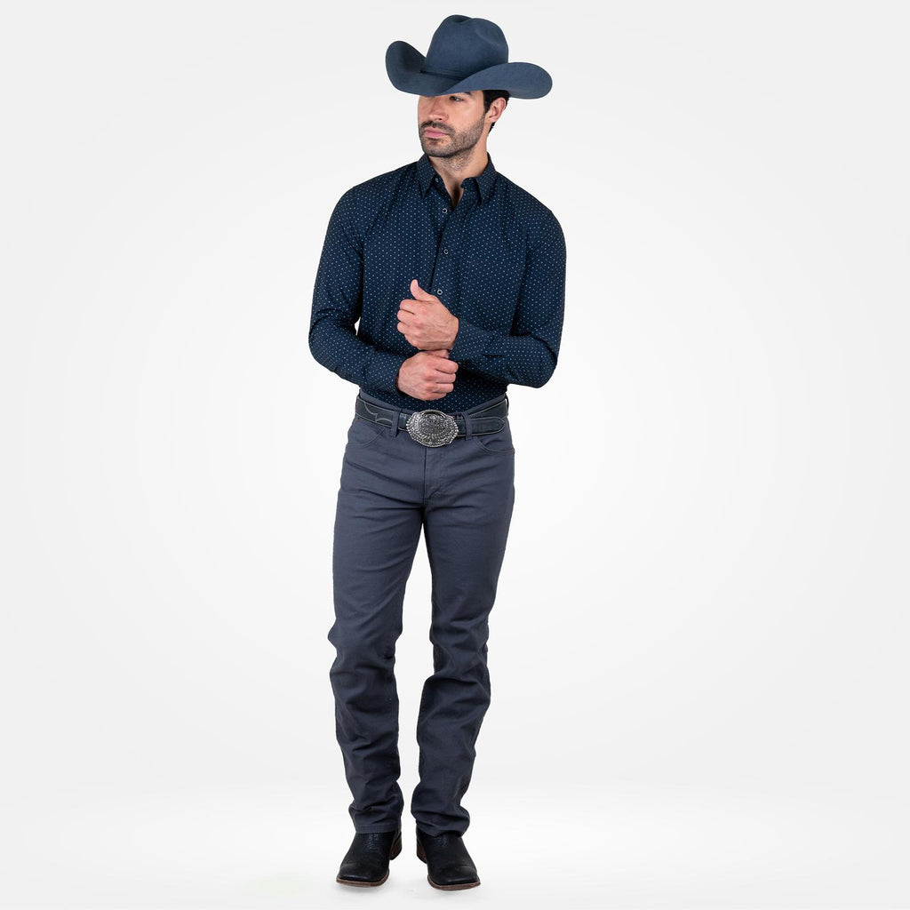 Wrangler Mens X Cody Johnson Long Sleeve Performance Shirt - Classic Fit - Buttons Black - view 3