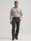Wrangler Mens Classic Long Sleeve Shirt - Relaxed Fit Brown 112381623