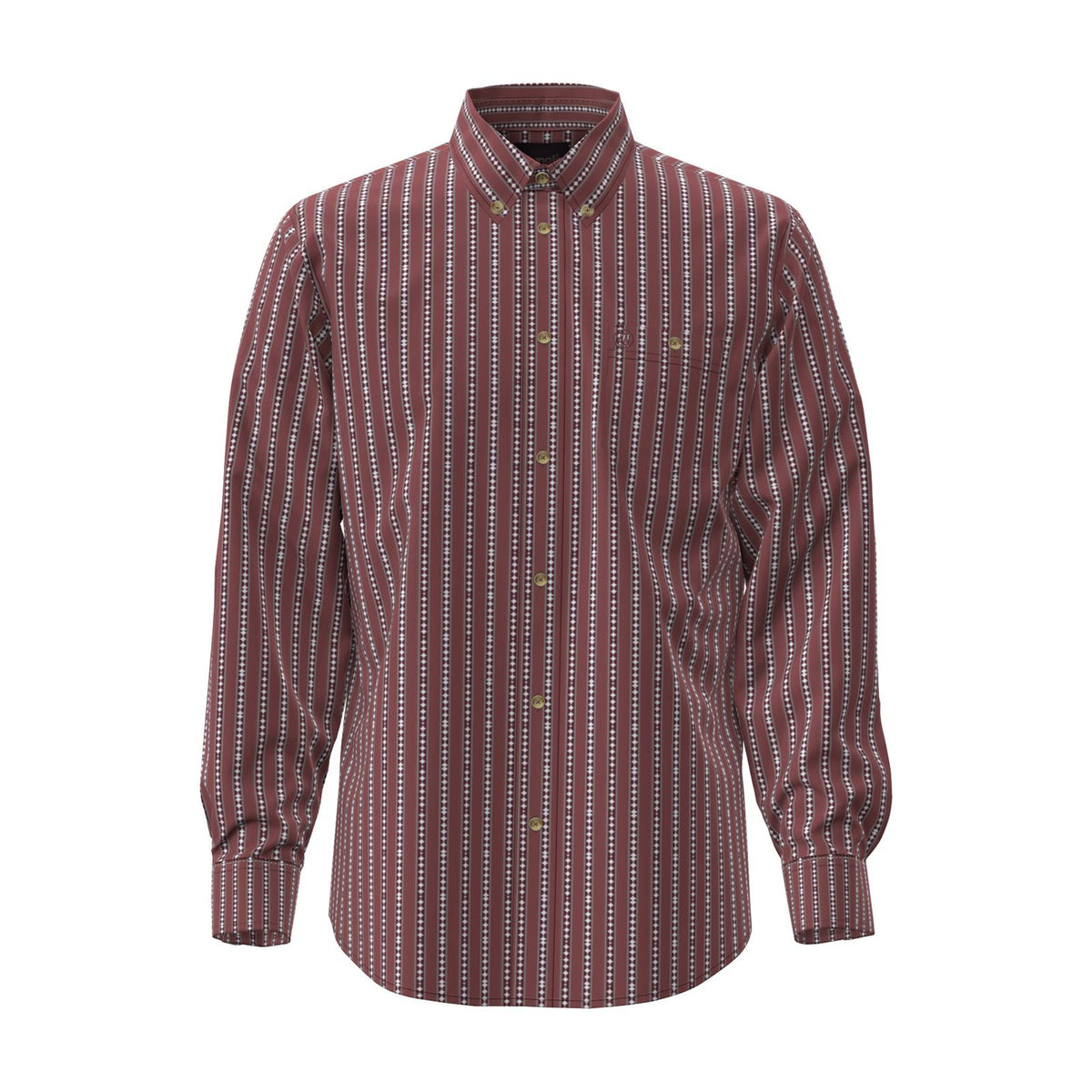 Wrangler Mens Classic Long Sleeve Shirt - Relaxed Fit Red - view 3