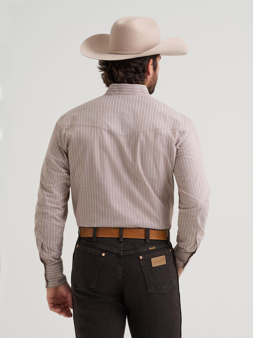 Wrangler Mens Wrinkle Resist Long Sleeve Shirt Wine - view 3