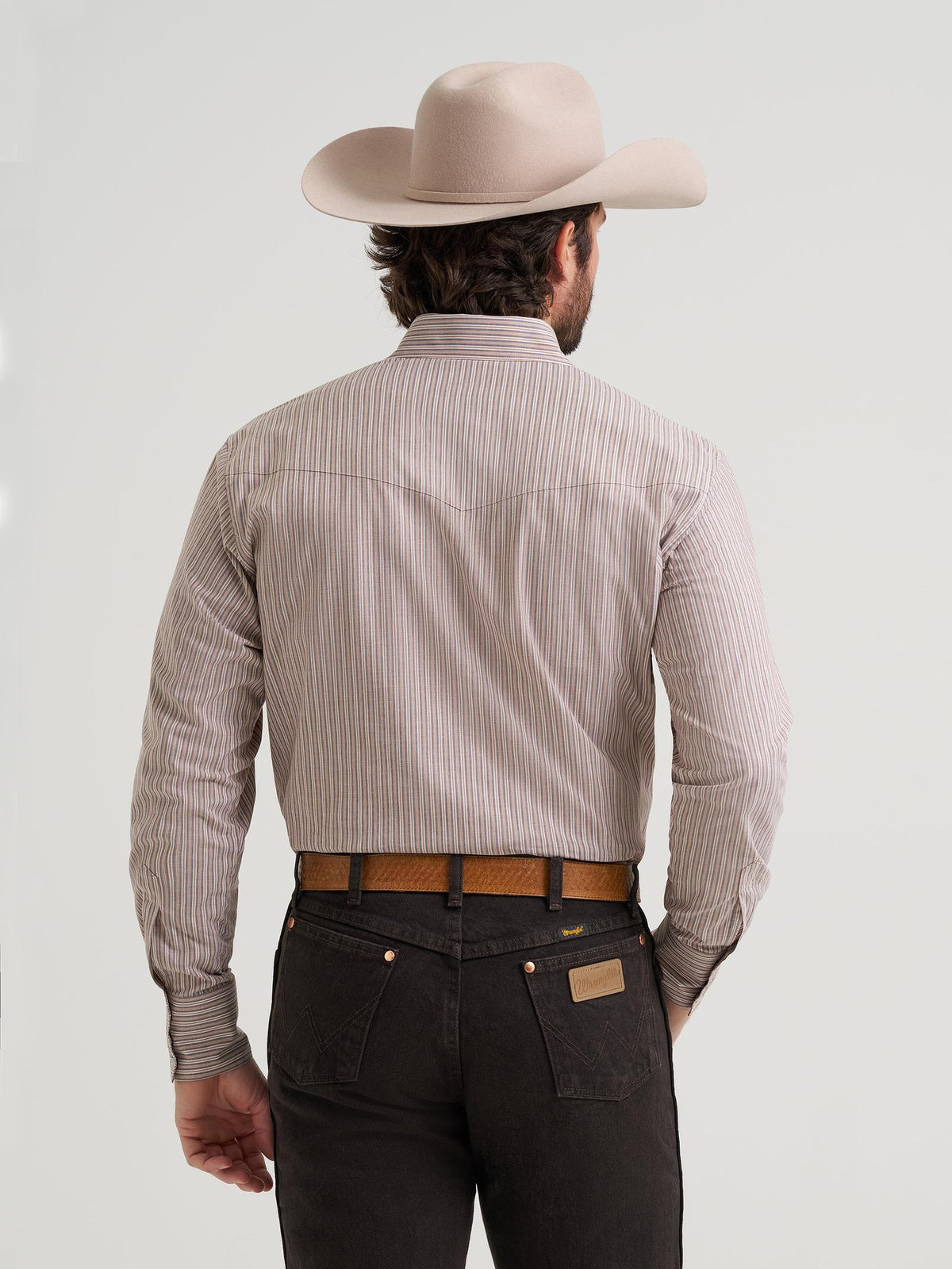 Wrangler Mens Wrinkle Resist Long Sleeve Shirt Wine - view 3