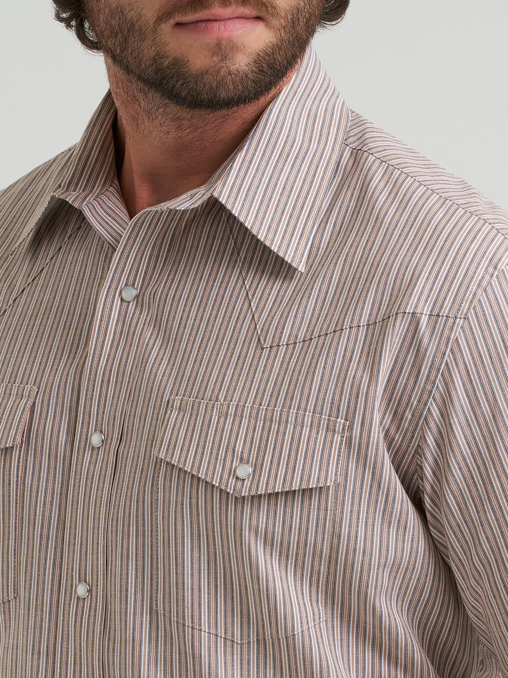 Wrangler Mens Wrinkle Resist Long Sleeve Shirt Wine - view 4