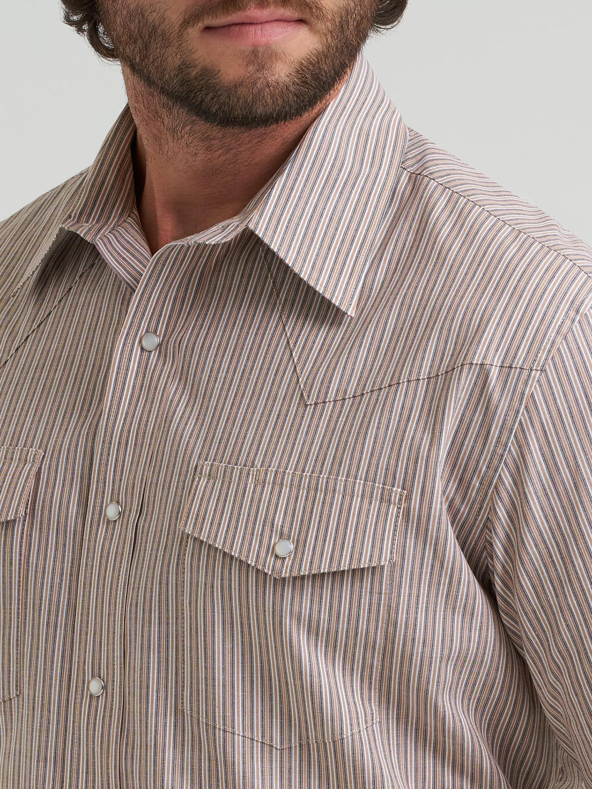Wrangler Mens Wrinkle Resist Long Sleeve Shirt Wine - view 4