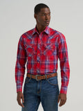 Wrangler Mens Retro Long Sleeve Shirt - Modern Fit Red 112381863