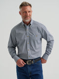 Wrangler Mens George Strait Collection One Pocket Long Sleeve Shirt - Relaxed Fit Blue Multi 112381959