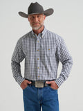 Wrangler Mens George Strait Collection One Pocket Long Sleeve Shirt - Relaxed Fit Blue 112381961