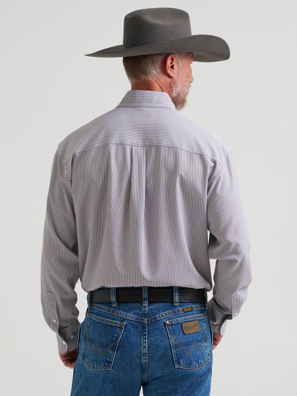 Wrangler Mens George Strait Collection Performance One Pocket Long Sleeve Shirt - Relaxed Fit Blue - view 4