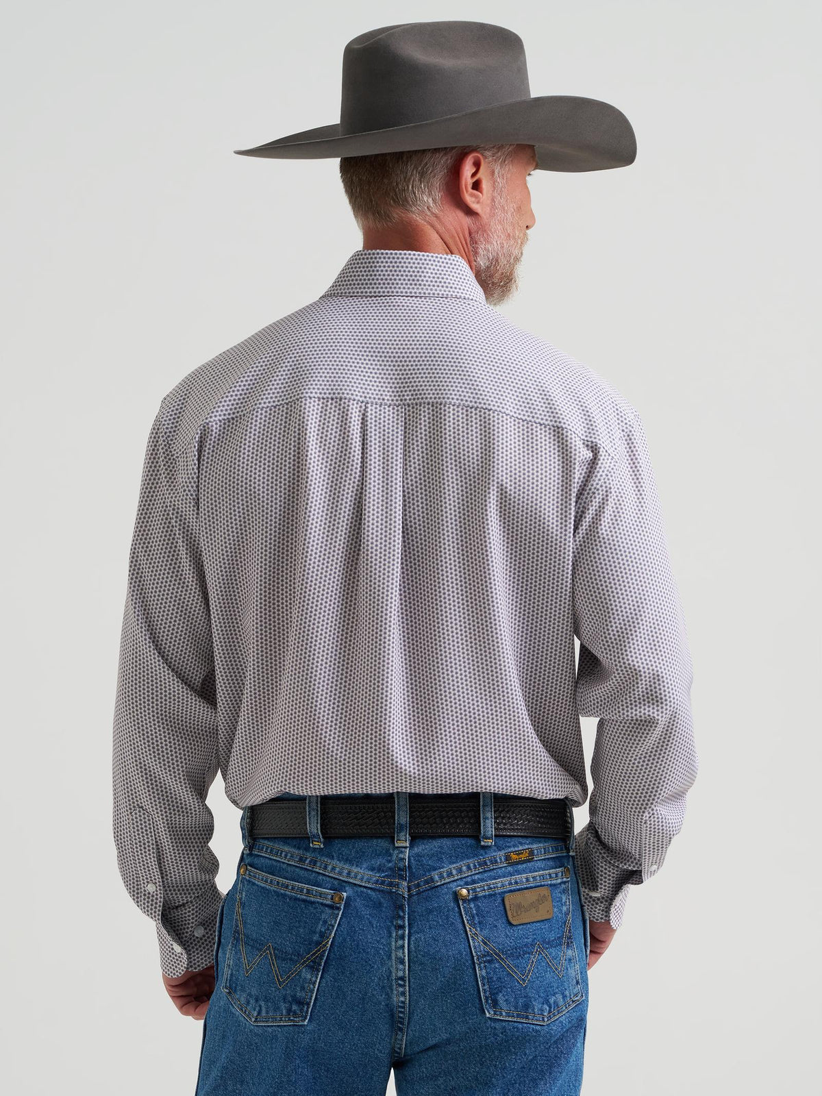Wrangler Mens George Strait Collection Performance One Pocket Long Sleeve Shirt - Relaxed Fit Blue - view 4
