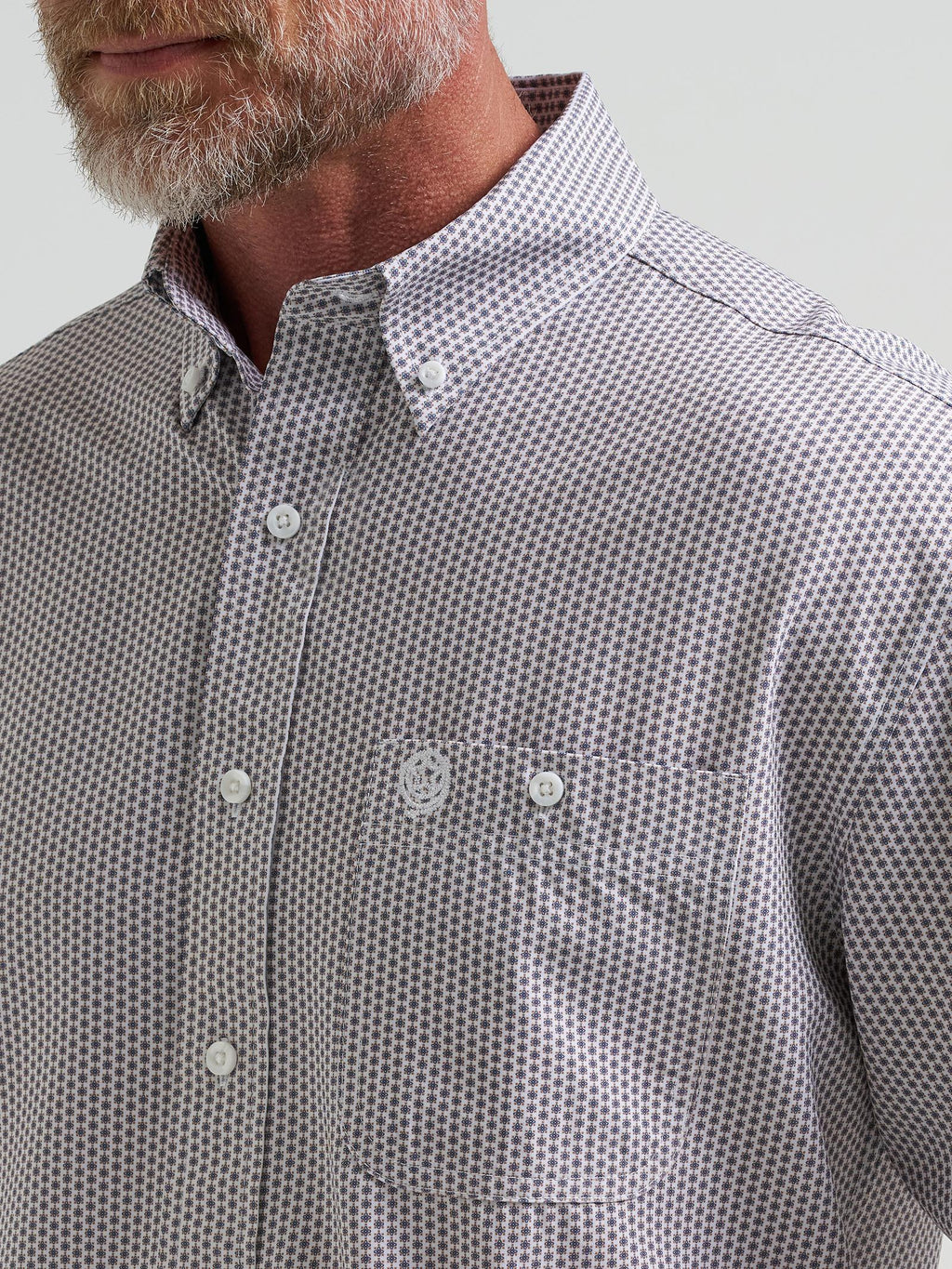 Wrangler Mens George Strait Collection Performance One Pocket Long Sleeve Shirt - Relaxed Fit Blue - view 5