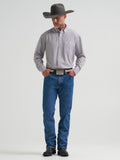 Wrangler Mens George Strait Collection Performance One Pocket Long Sleeve Shirt - Relaxed Fit Blue 112381963