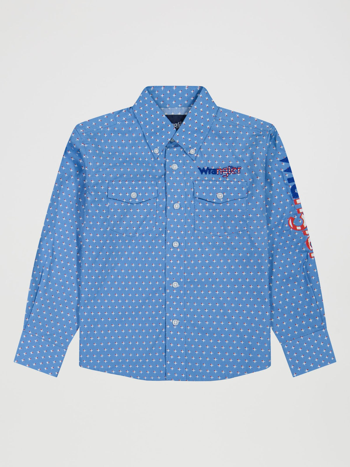 Wrangler Boys Logo Long Sleeve Shirt Blue 112381989
