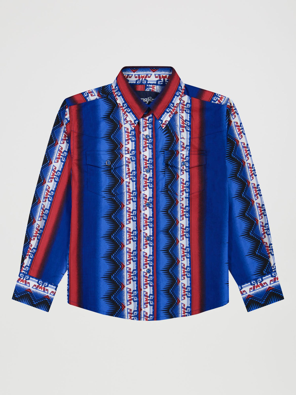 Wrangler Boys Checotah Long Sleeve Shirt Blue 112381995