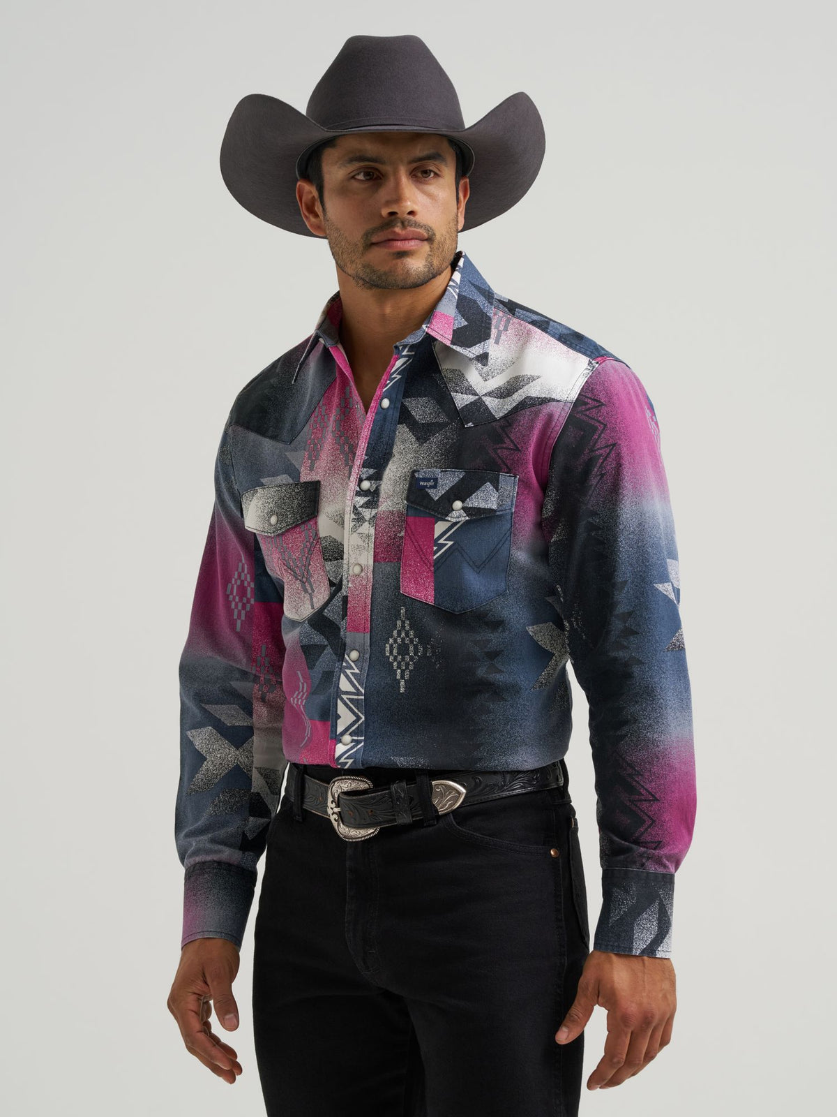 Wrangler Mens Vintage Inspired Long Sleeve Shirt - Classic Fit Black 112381999