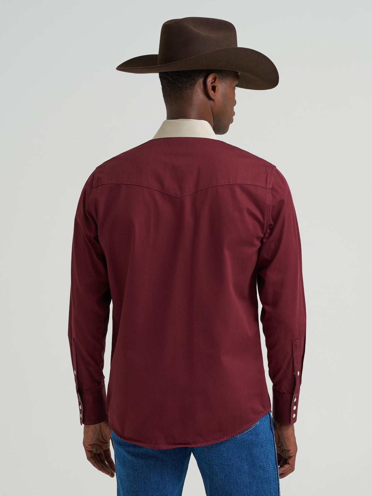 Wrangler Mens Vintage Inspired Long Sleeve Shirt - Classic Fit Red - view 4