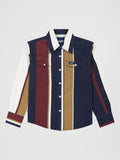Wrangler Boys Vintage Brushpopper Stripe Shirt Navy 112382002