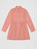 Wrangler Girls Long Sleeve Snap Dress Coral 112382659