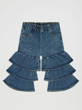 Wrangler Baby Girl Pull Up Tiered Flare Jean Blue 112382701
