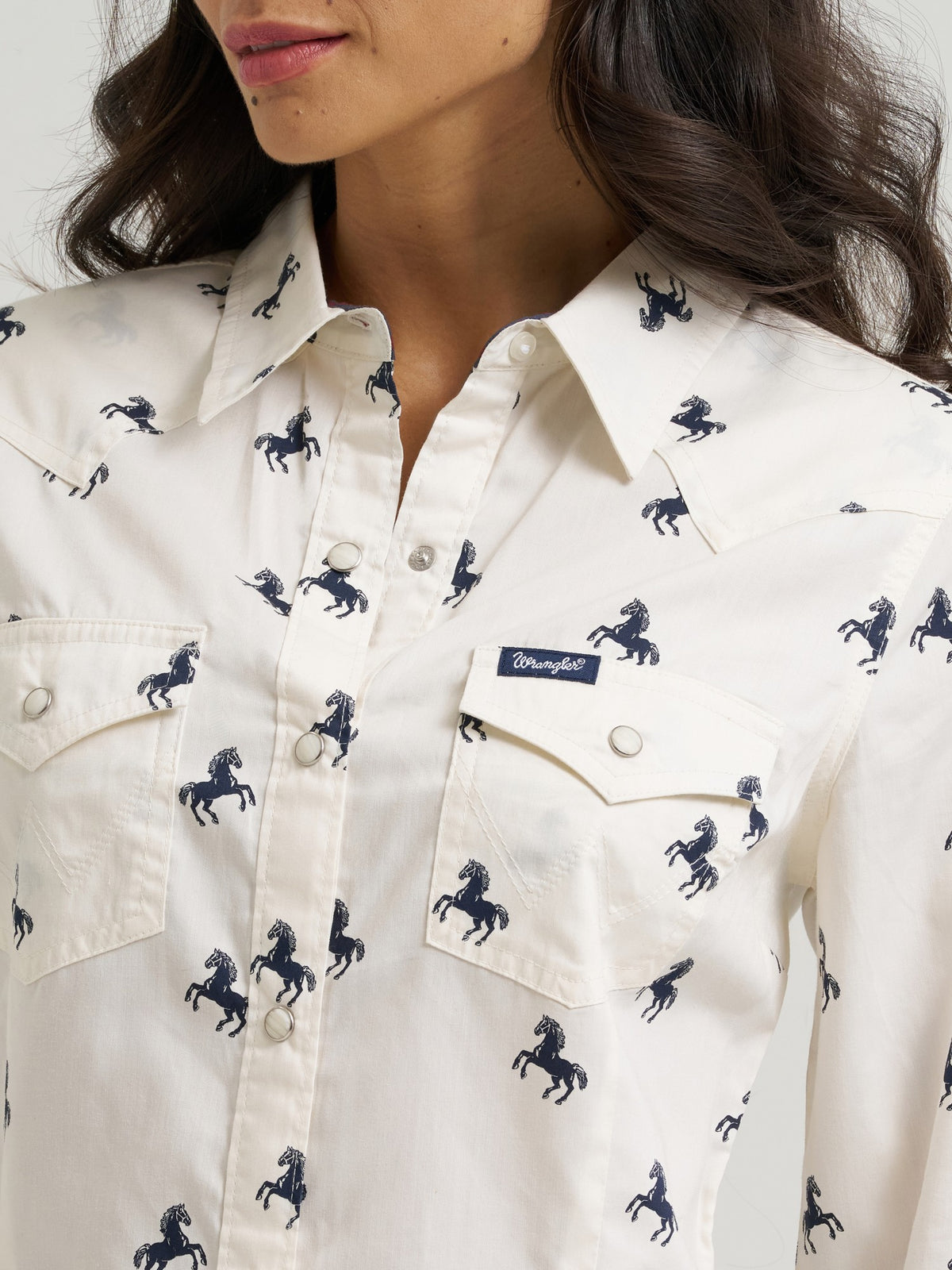 Wrangler Womens Retro Western Dress Snap Shirt Cream - view 5