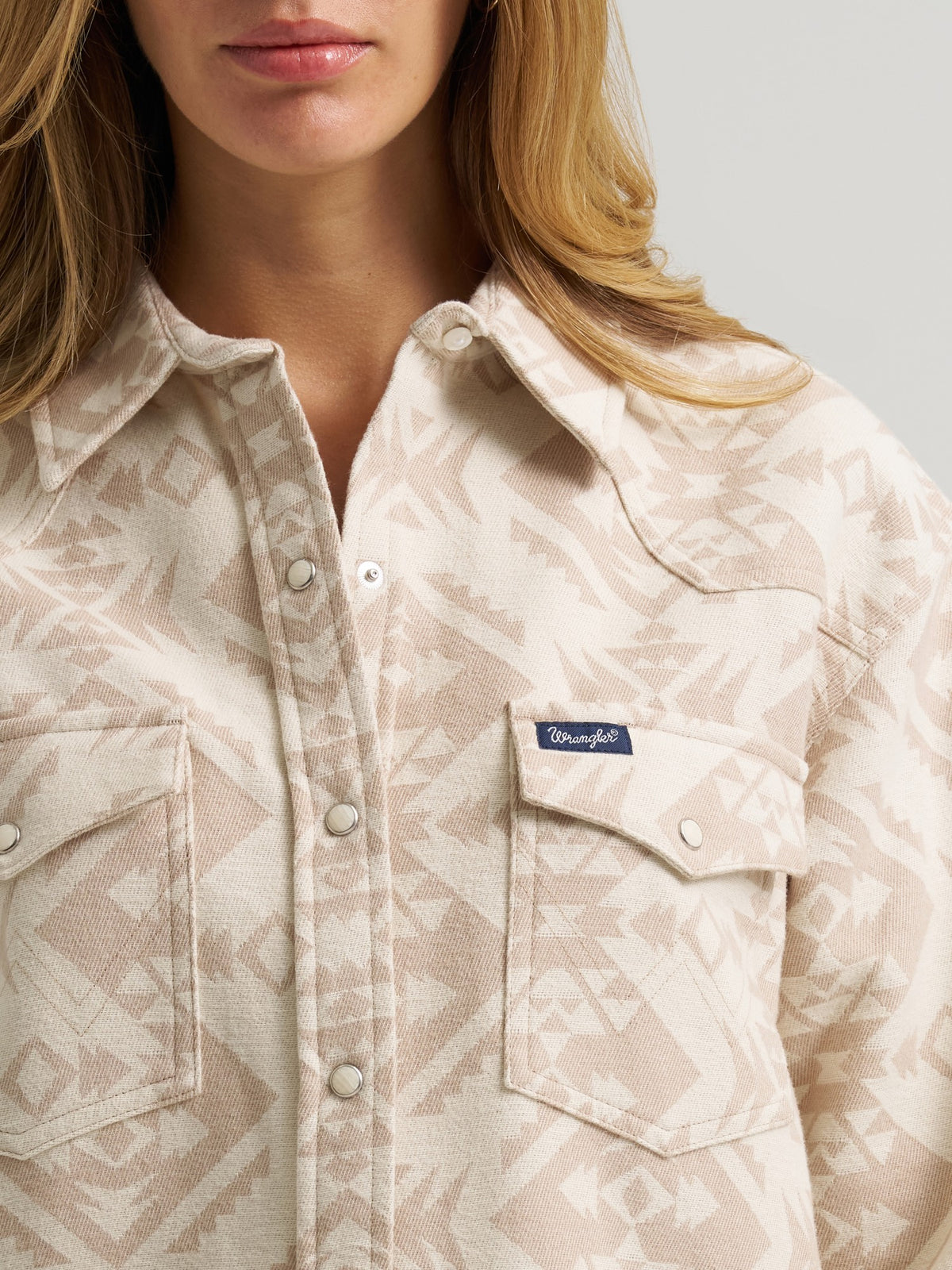 Wrangler Womens Retro Americana Boyfriend Snap Shirt Tan - view 5