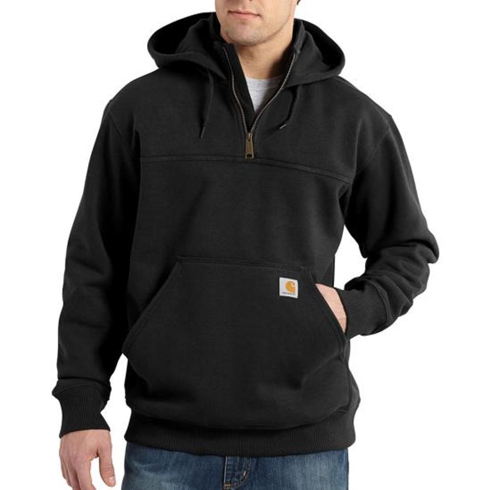 Carhartt Mens Rain Defender Heavyweight Quarter-Zip Hoodie - Black-100617-001