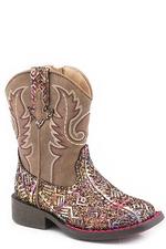 Roper Kids Glitter Aztec Brown Mult-17-1225-2986BR