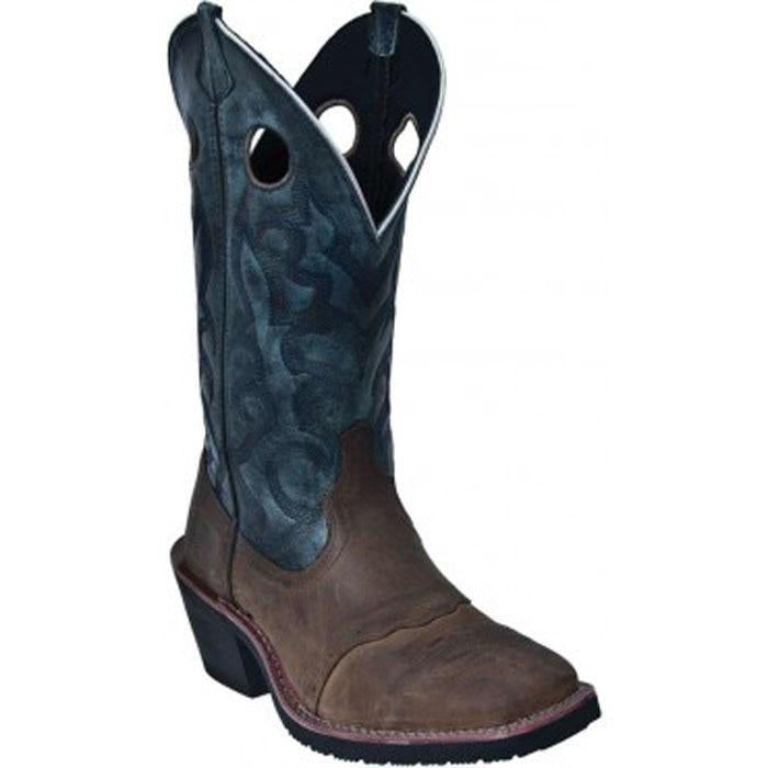 Laredo Mens Gillette Tan Distressed Blue Western Cowboy Boot-62037
