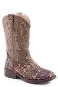 Roper Kids Children Glitter Aztec Brown Mul-18-1225-2986BR