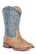 Roper Kids Children Cross Cut Navy/Tan-18-1900-080TA
