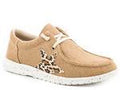 Roper Womens Hang Loose Tan Canvas Cheetahs - Tan-21-1793-3006TA