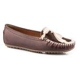 Roper Womens Lilly Bown Cow Hair On Slip - Brown-21-990-2914BR