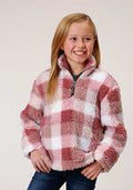 Roper Kids 1/4 Zippolar Fuzzy Fleece Pink - Pink-298-250-6154PI