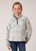 Roper Kids 1/4 Zippolar Fuzzy Fleece Bla - Blue-298-250-6174BL