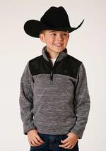 Roper Kids 1/4 Zip Polar Fleece Grey 6149GY - Grey-397-692-6149GY