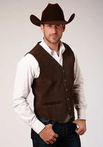 Roper Mens Suede Vest Front Yokes - Brown-75-500-510BR