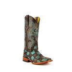 Ferrini Boots Patchwork Turq S-Toe-81393-50