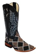 Ferrini Boots Womens Patchwork Blk/Gry S-Toe-91393-04