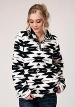 Roper Womens Polar Fleece Aztec Bla/W - Blue-98-250-6172BL