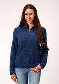 Roper Womens Polar Fleece Navy - Burgundy-98-692-6146BU