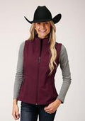 Roper Womens Soft Shell with Fleece Tech Vest - Wine-98-781-6146WI