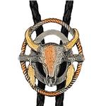 Western Express Inc Bolo-Steer Skull Feather-BT-1235