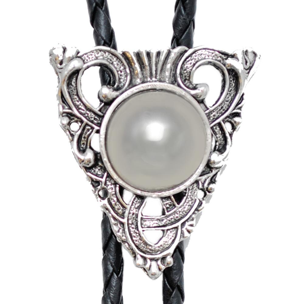 Western Express Inc Bolo-Silver Tria Mirror Stone-BT-913