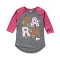 Country Casuals/Farmall-Case Farm Gold Glitter Raglan Tod