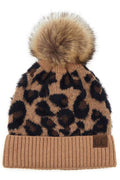 Girlie Girl Beanie With Faux Fur Pom La-HAT2061-LATTE